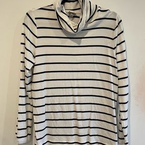 A New Day Navy/Cream Striped Turtleneck Sweater